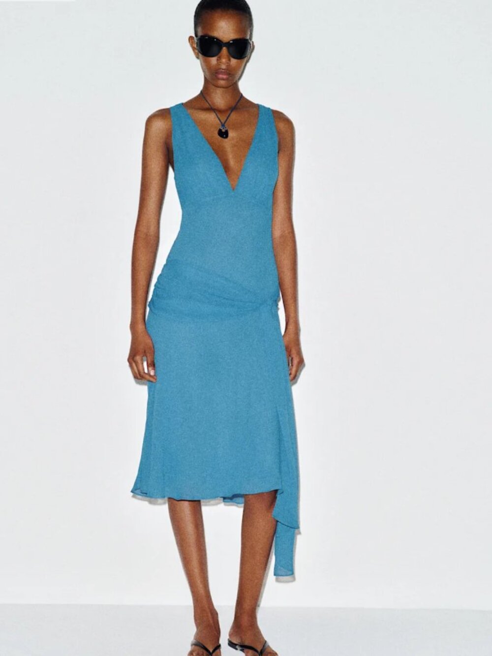 Reformation Vera-lilly Dress Blue - Size S